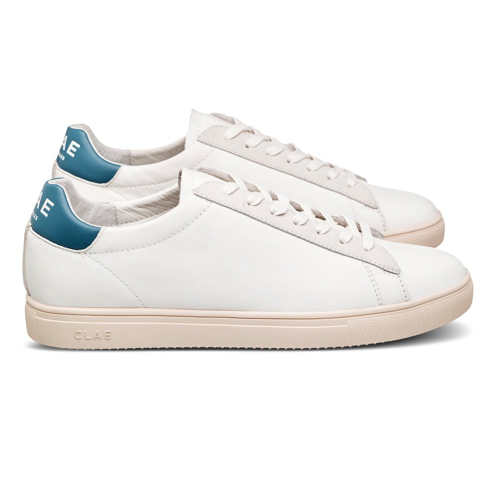 CLAE BRADLEY CALIFORNIA Shoes Womens USA851-A69 In White Leather Stellar Blue